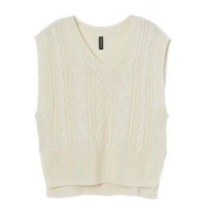 H&M Women’s Knitted Vest in Cream/Beige (Size: M)
